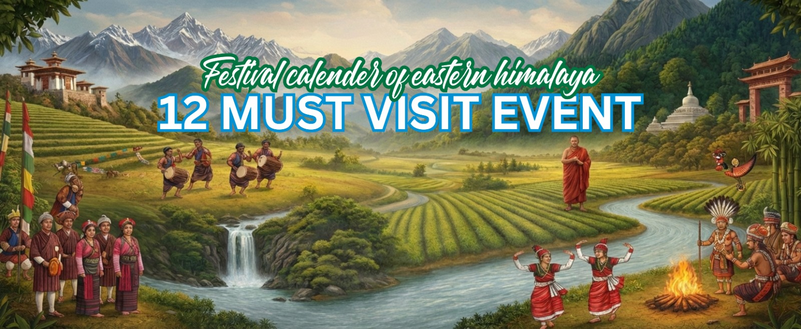 Eastern Himalaya festivals calendar featuring Hornbill, Ziro Music Festival, Paro Tshechu and 9 more iconic events across Sikkim Bhutan Assam Meghalaya Arunachal Nagaland